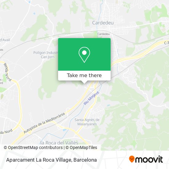 Aparcament La Roca Village map