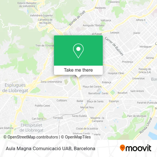 mapa Aula Magna Comunicació UAB