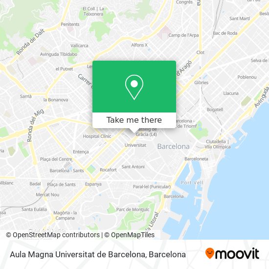 Aula Magna Universitat de Barcelona map