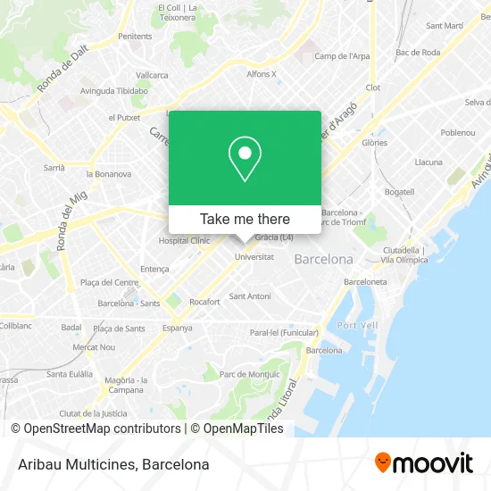 Aribau Multicines map