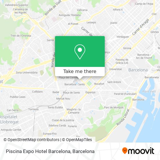Piscina Expo Hotel Barcelona map