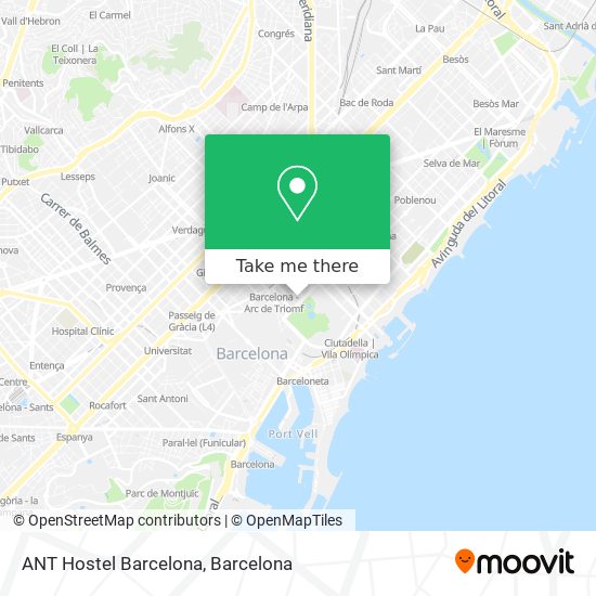 mapa ANT Hostel Barcelona