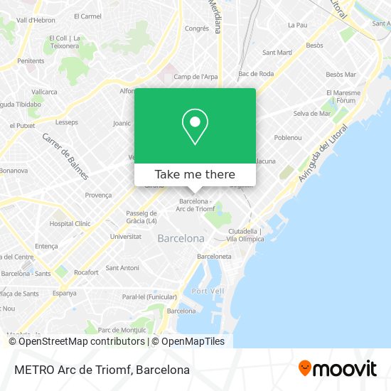 mapa METRO Arc de Triomf