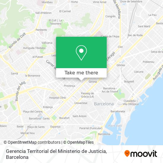 Gerencia Territorial del Ministerio de Justicia map