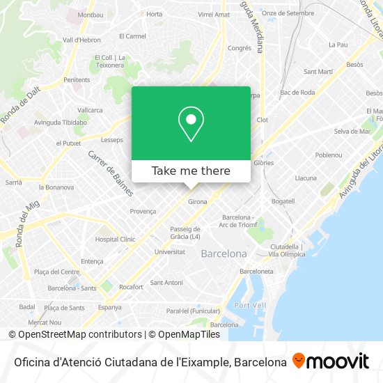 Oficina d'Atenció Ciutadana de l'Eixample map