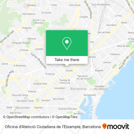 Oficina d'Atenció Ciutadana de l'Eixample map