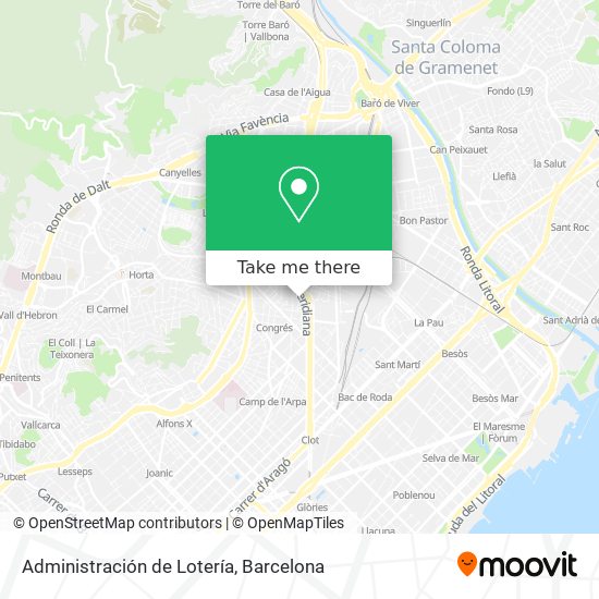 Administración de Lotería map
