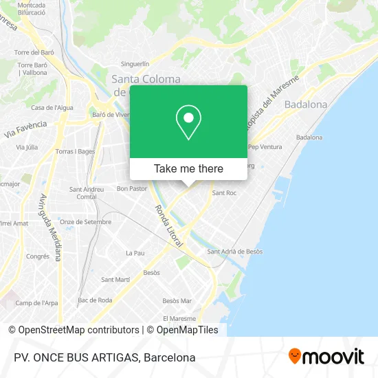 PV. ONCE BUS ARTIGAS map