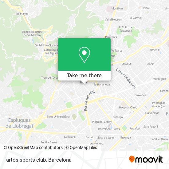 artós sports club map