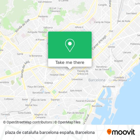 mapa plaza de cataluña barcelona españa