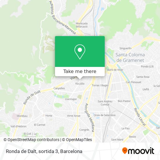 mapa Ronda de Dalt, sortida 3