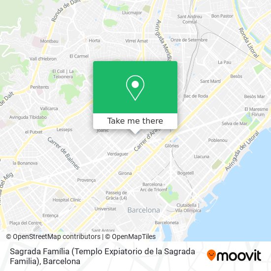 mapa Sagrada Família (Templo Expiatorio de la Sagrada Familia)