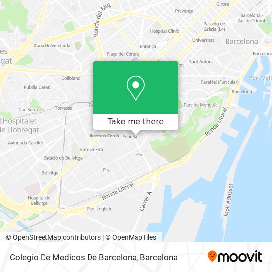 mapa Colegio De Medicos De Barcelona