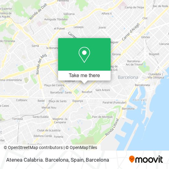 Atenea Calabria. Barcelona, Spain map