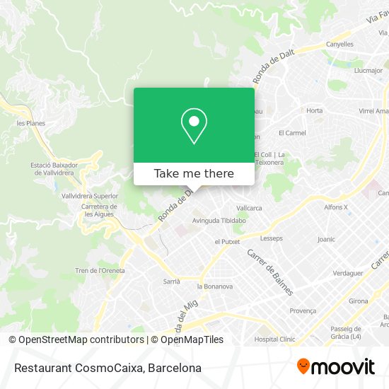 Restaurant CosmoCaixa map