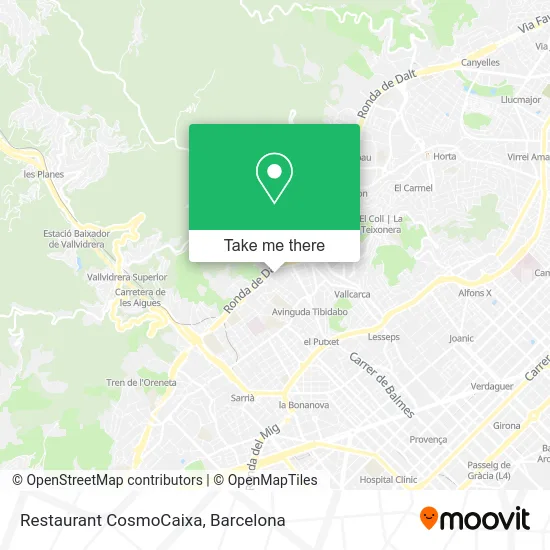 Restaurant CosmoCaixa map