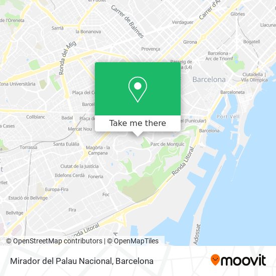 Mirador del Palau Nacional map