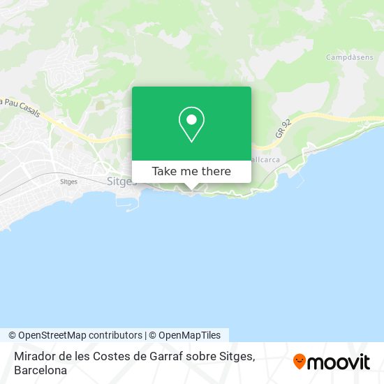 Mirador de les Costes de Garraf sobre Sitges map