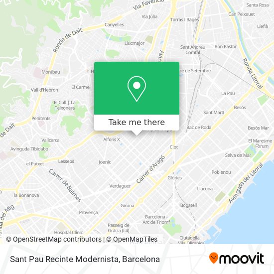 mapa Sant Pau Recinte Modernista