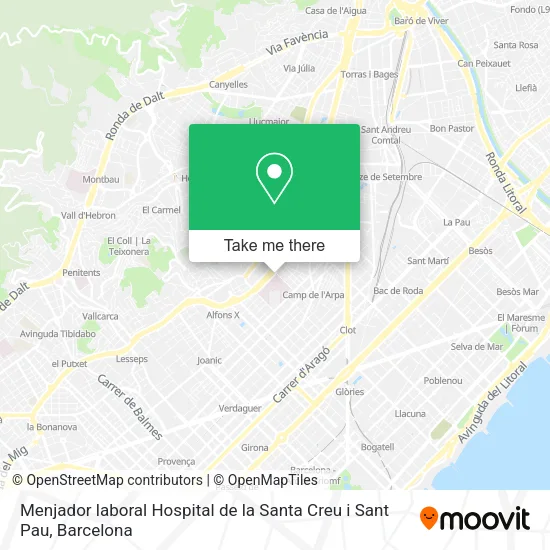 Menjador laboral Hospital de la Santa Creu i Sant Pau map