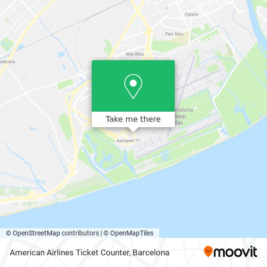 American Airlines Ticket Counter map