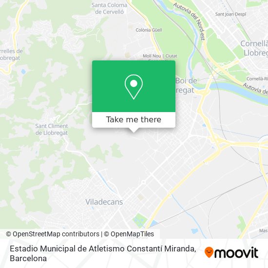 Estadio Municipal de Atletismo Constantí Miranda map