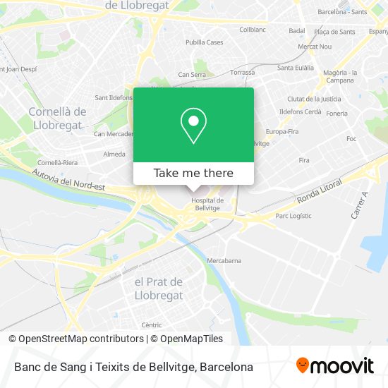 Banc de Sang i Teixits de Bellvitge map