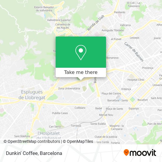 mapa Dunkin' Coffee