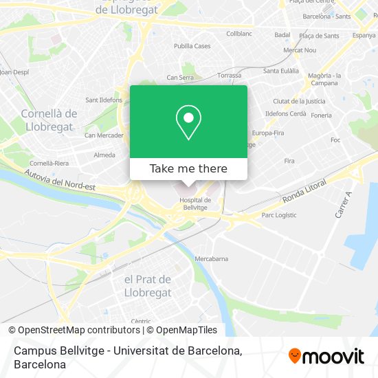 mapa Campus Bellvitge - Universitat de Barcelona