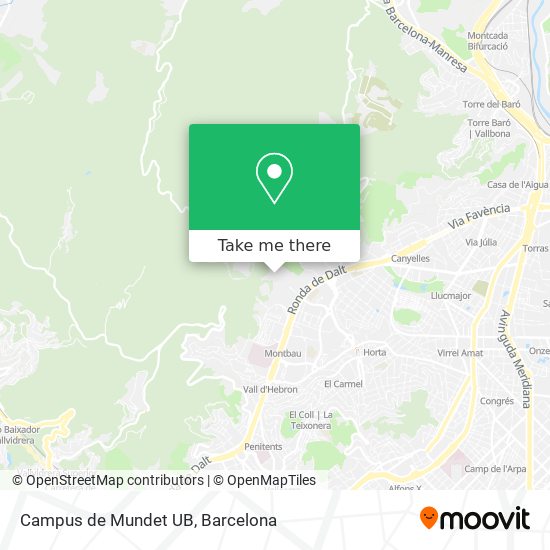 mapa Campus de Mundet UB