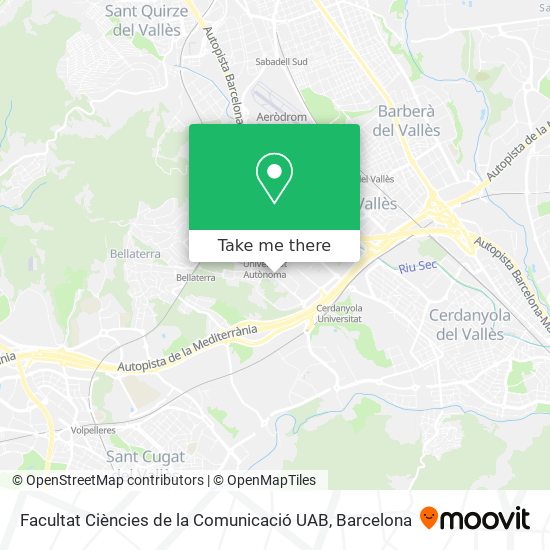 Facultat Ciències de la Comunicació UAB map