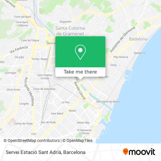 Servei Estació Sant Adrià map