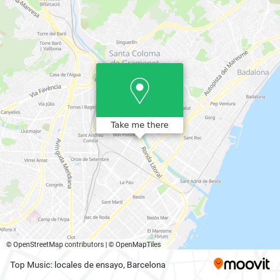 Top Music: locales de ensayo map