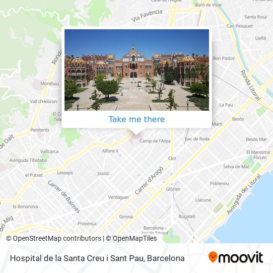 mapa Hospital de la Santa Creu i Sant Pau