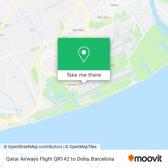 Qatar Airways Flight QR142 to Doha map