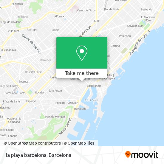 la playa barcelona map