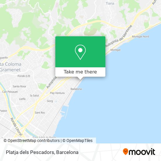 Platja dels Pescadors map