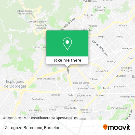 Zaragoza-Barcelona map