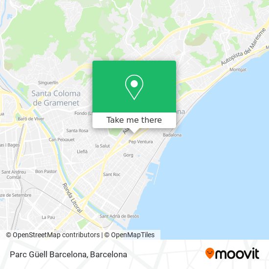 Parc Güell Barcelona map