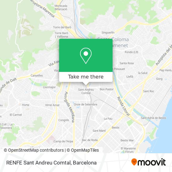 RENFE Sant Andreu Comtal map
