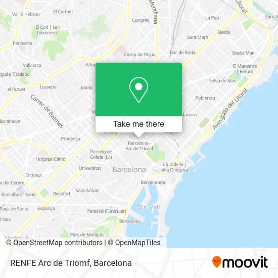 RENFE Arc de Triomf map
