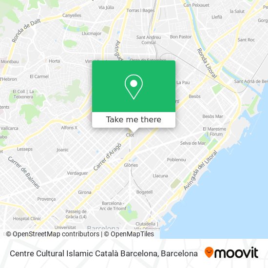 mapa Centre Cultural Islamic Català Barcelona