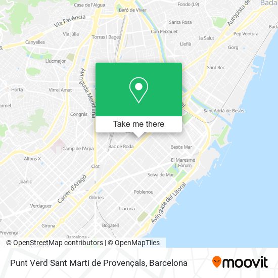 Punt Verd Sant Martí de Provençals map