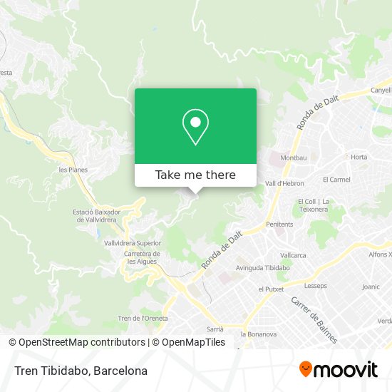 Tren Tibidabo map