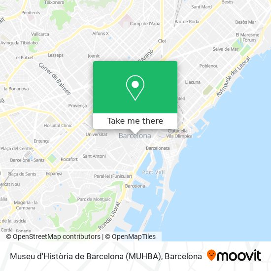 mapa Museu d'Història de Barcelona (MUHBA)