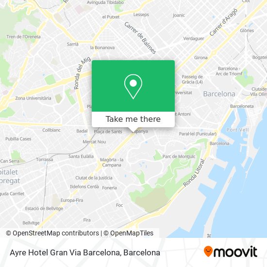 Ayre Hotel Gran Via Barcelona map