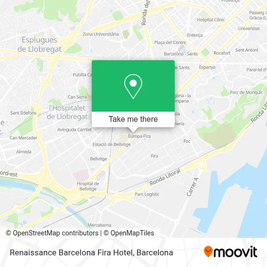 Renaissance Barcelona Fira Hotel map