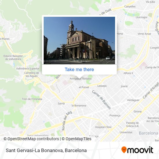 mapa Sant Gervasi-La Bonanova