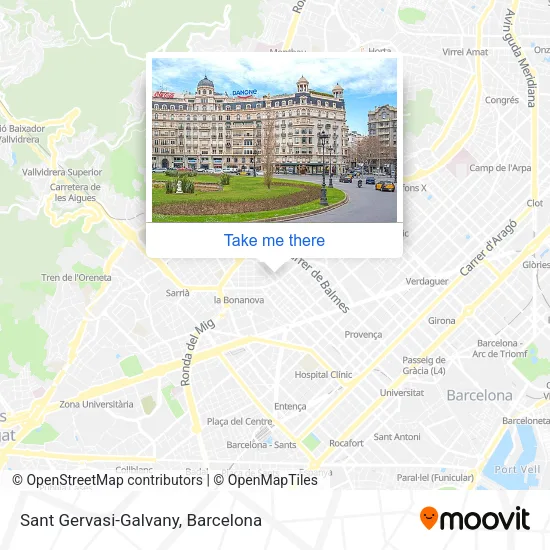Sant Gervasi-Galvany map