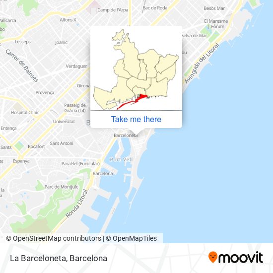 mapa La Barceloneta